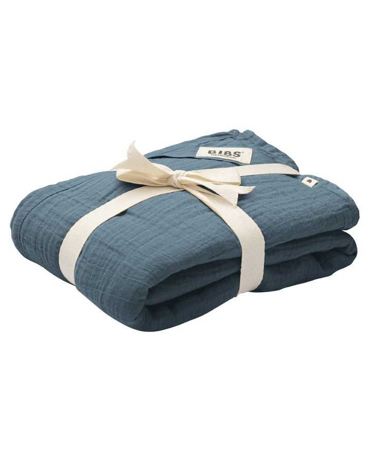 BIBS Pucktuch Bio-Baumwolle Musselin Petrol Maße 120 x 120 cm