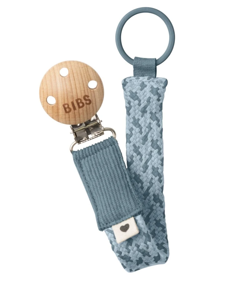 BIBS Schnullerkette Bio-Baumwolle Pacifier Braid Petrol Blue Maße 22 x 2 cm