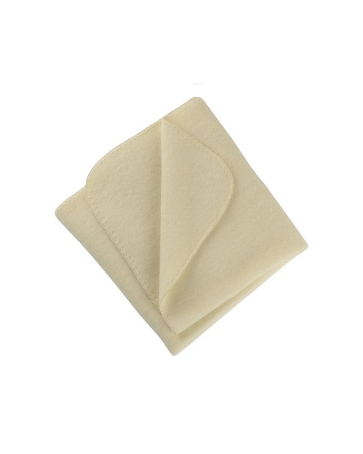 Engel Natur Babydecke mit Muschelkante Bio-Merinowolle Fleece natur Maße 80 x 100 cm