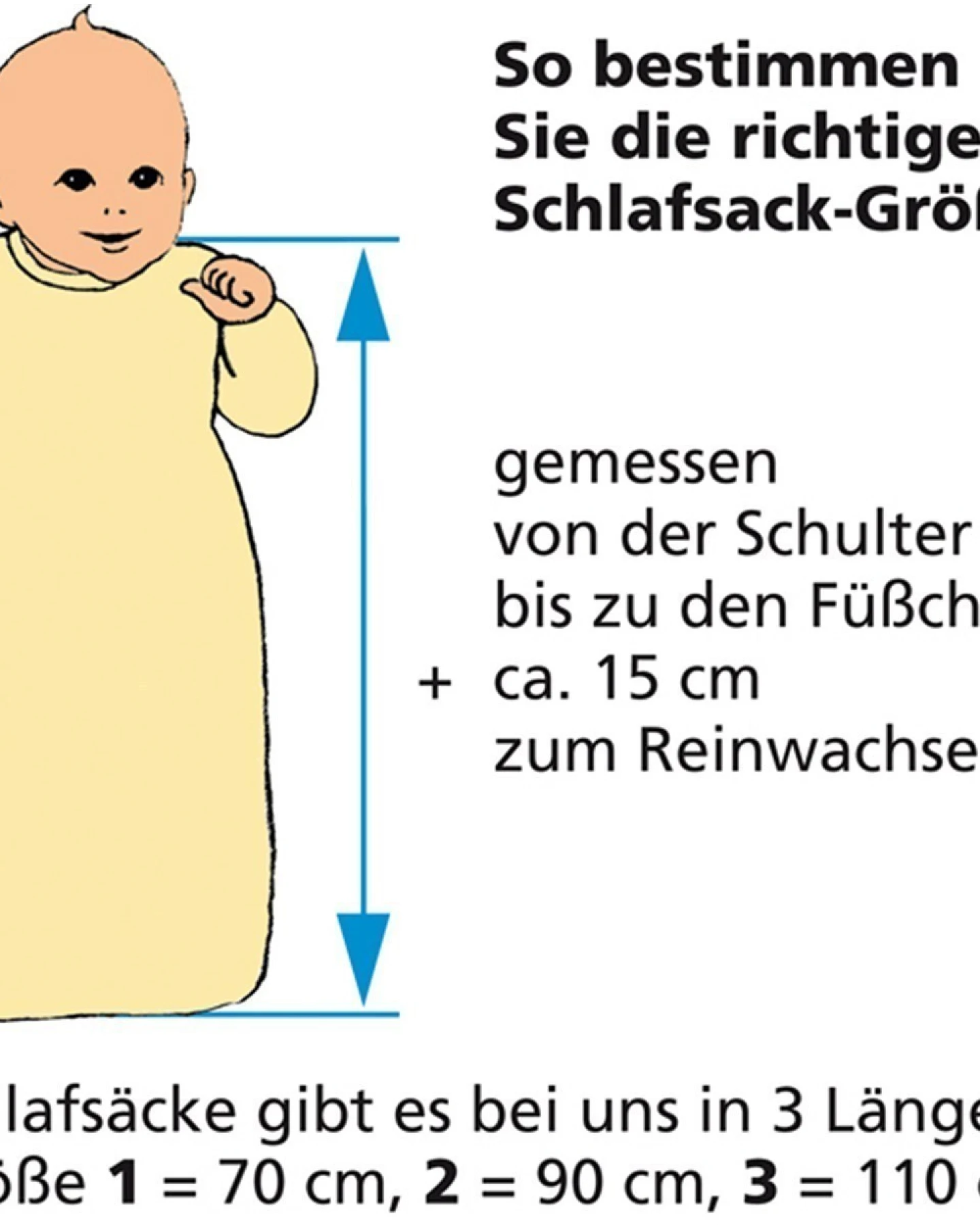Schlafsack Baby, Baumwolle (kbA), "Schäfchen" Gr.2 (90cm) – Ansicht 2
