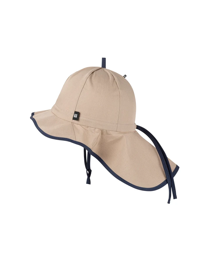 PURE PURE by Bauer Baby und Kinder Sonnenschutz Mütze mit Bindebändern UV 40 dune Gr. 47