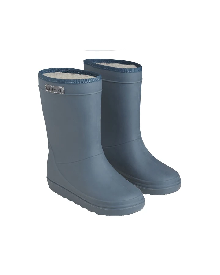 Kinder Thermo Gummistiefel mit Schurwoll-Fell dark slate Gr.23