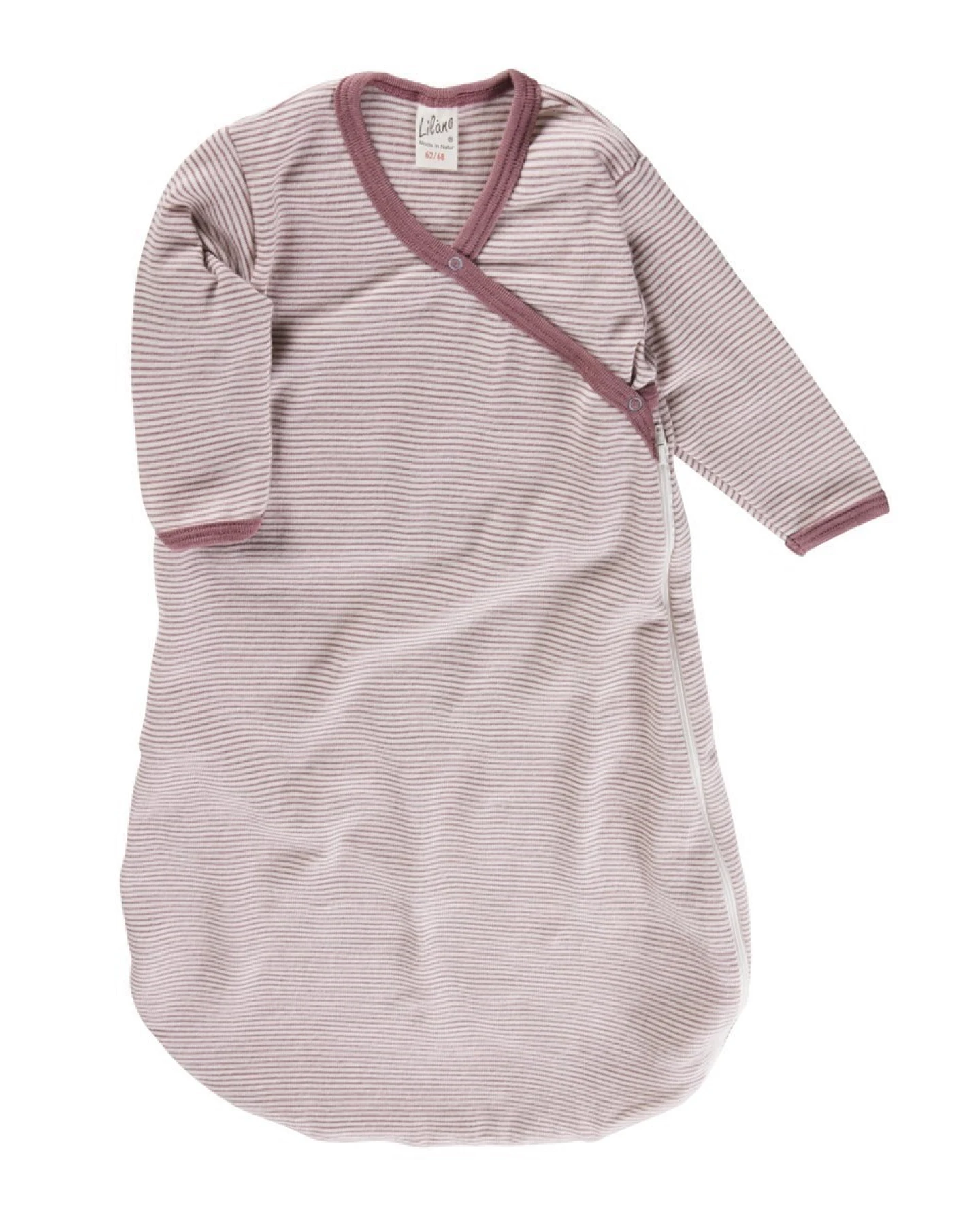 Lilano Baby Schlafsack Wickelsack Wolle Seide mauve-natur Gr.50/56 – Ansicht 2