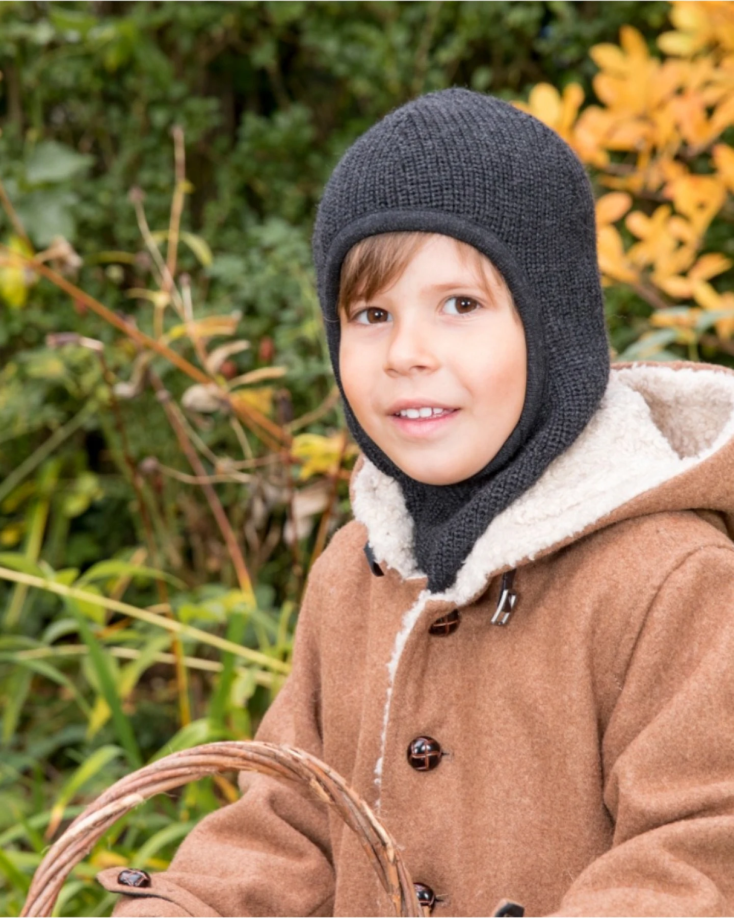 Pickapooh Baby und Kinder Schlupfmütze Wolle Seide anthrazit Gr. 2 (50-56) – Ansicht 2