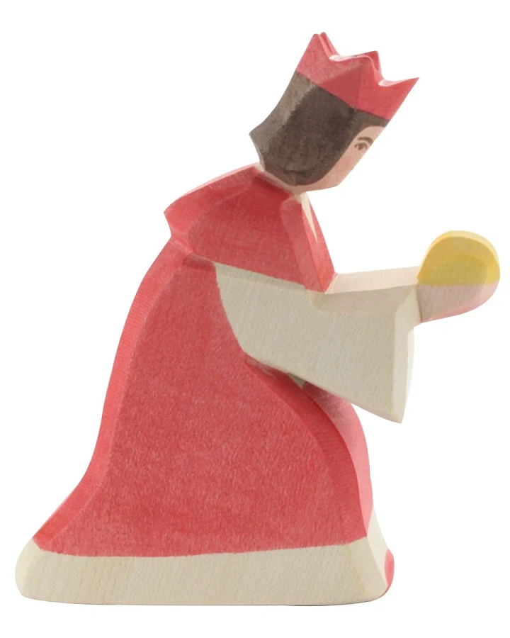 Ostheimer König (rot) 13 cm Laubholz, handgeschnitzt und lasiert
