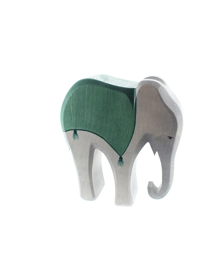 Ostheimer Elefant (mit Sattel) 14 cm Laubholz, handgeschnitzt und lasiert