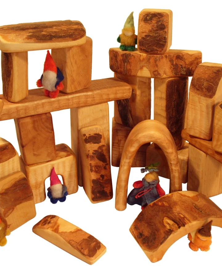 Holzbausteinhe natur, Erlenholz 25-teilig