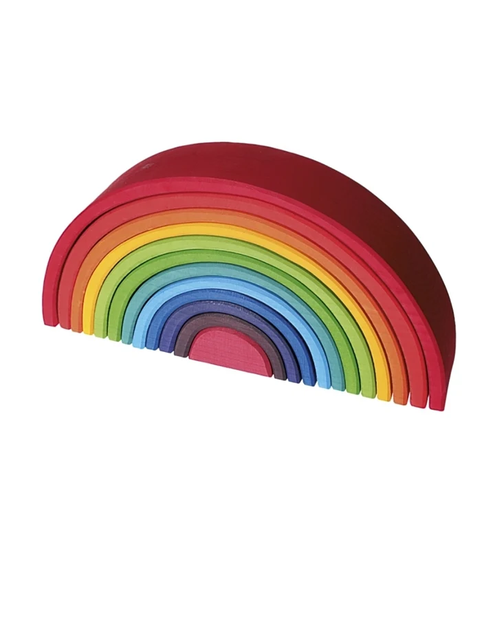 Grimms Großer Regenbogen aus Lindenholz, 12-teilig, bunt lasiert Maße 38 x 17,5 cm