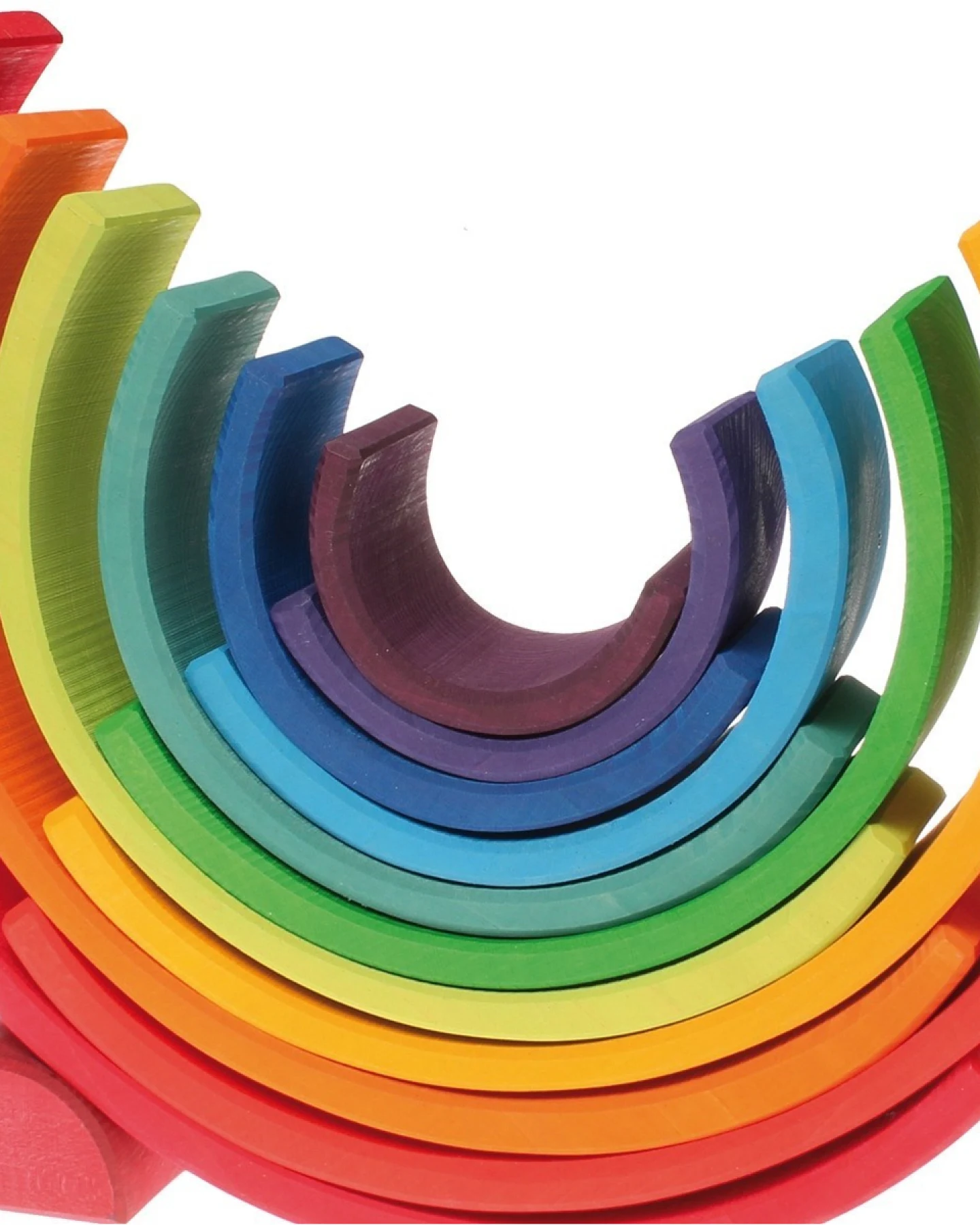 Grimms Großer Regenbogen aus Lindenholz, 12-teilig, bunt lasiert Maße 38 x 17,5 cm – Ansicht 2