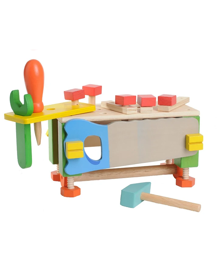 EverEarth Werkzeugkasten Werkbank für Kinder aus Holz 25-teilig Maße 13 x 21,4 x 11,4 cm