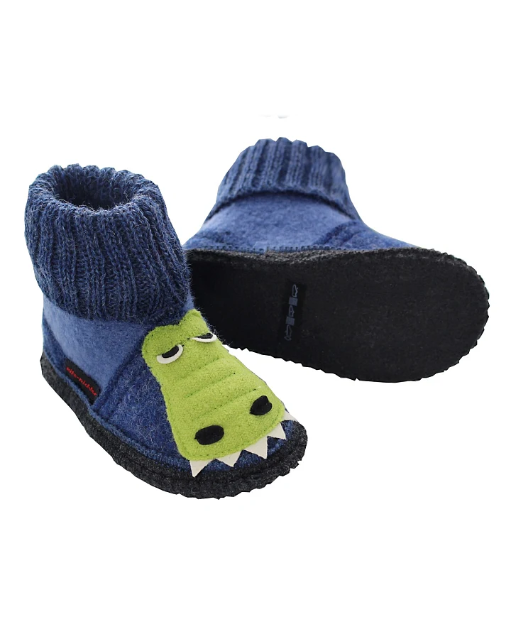 Kinder Hausschuhe Hüttenschuhe Krokodil blau Gr.24