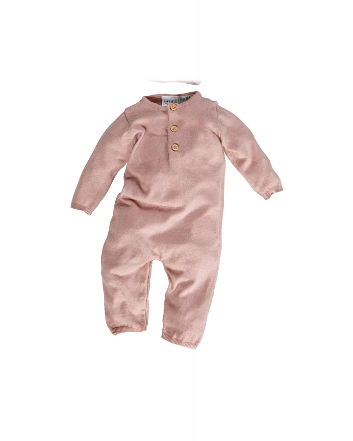 Baby Overall Baumwolle Strick rose Gr.50/56