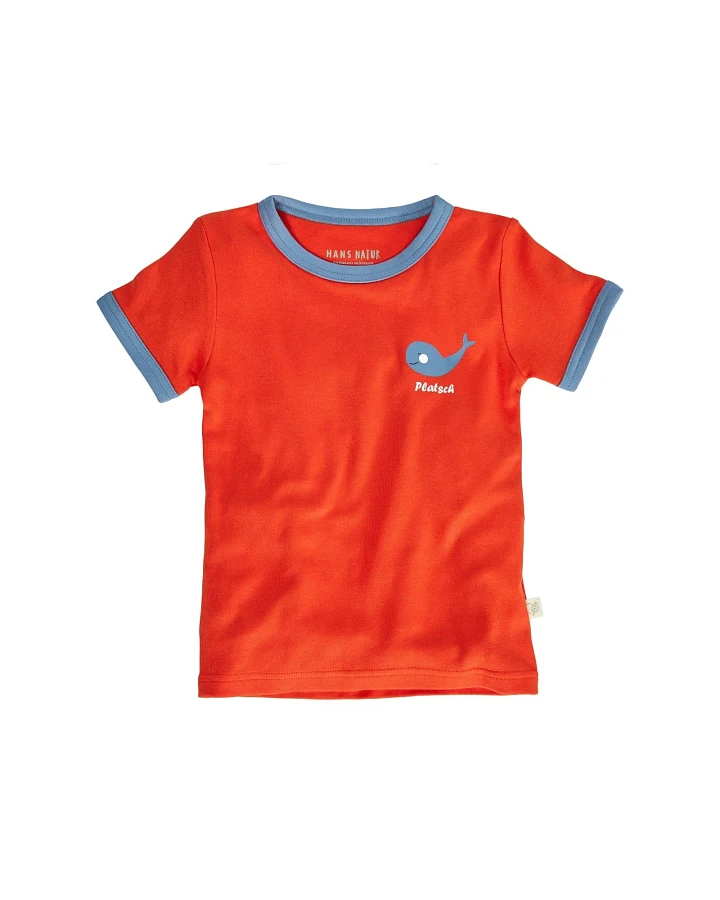 Kinder T-Shirt Bio-Baumwolle rot mit Druck Gr.86/92