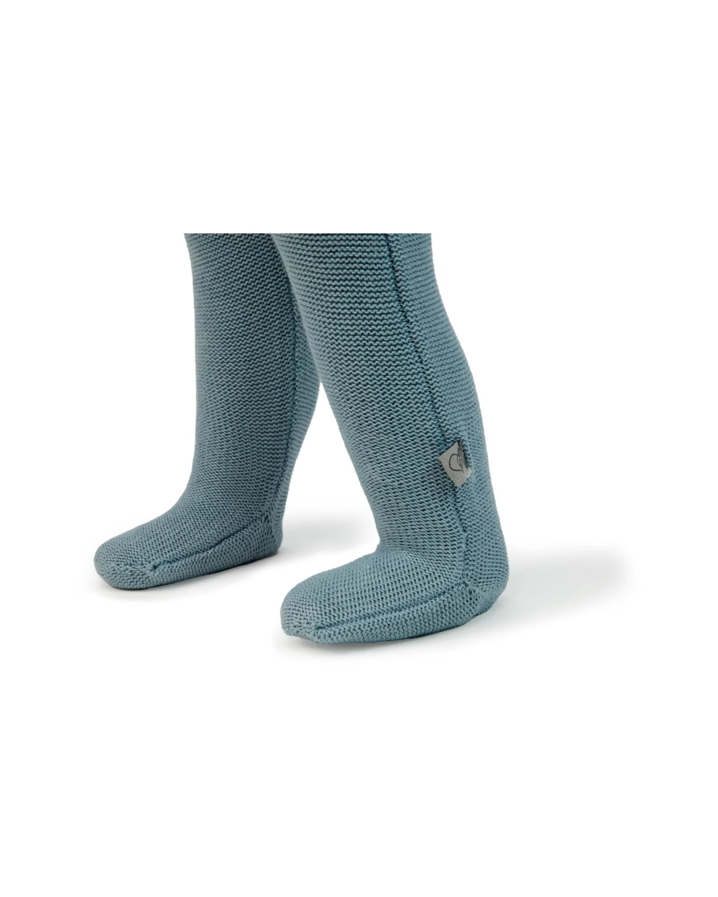 Baby Hose mit Füßchen Bio-Baumwolle Strick blau Gr.50/56 – Ansicht 2