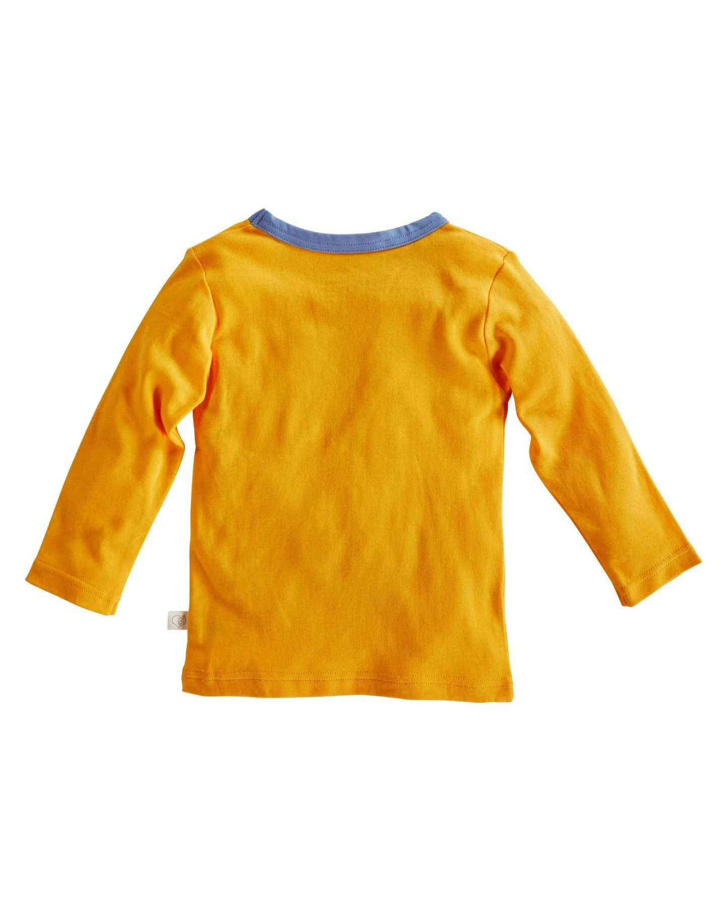 Kinder Langarmshirt Bio-Baumwolle orange mit Tasche Gr.122/128 – Ansicht 2
