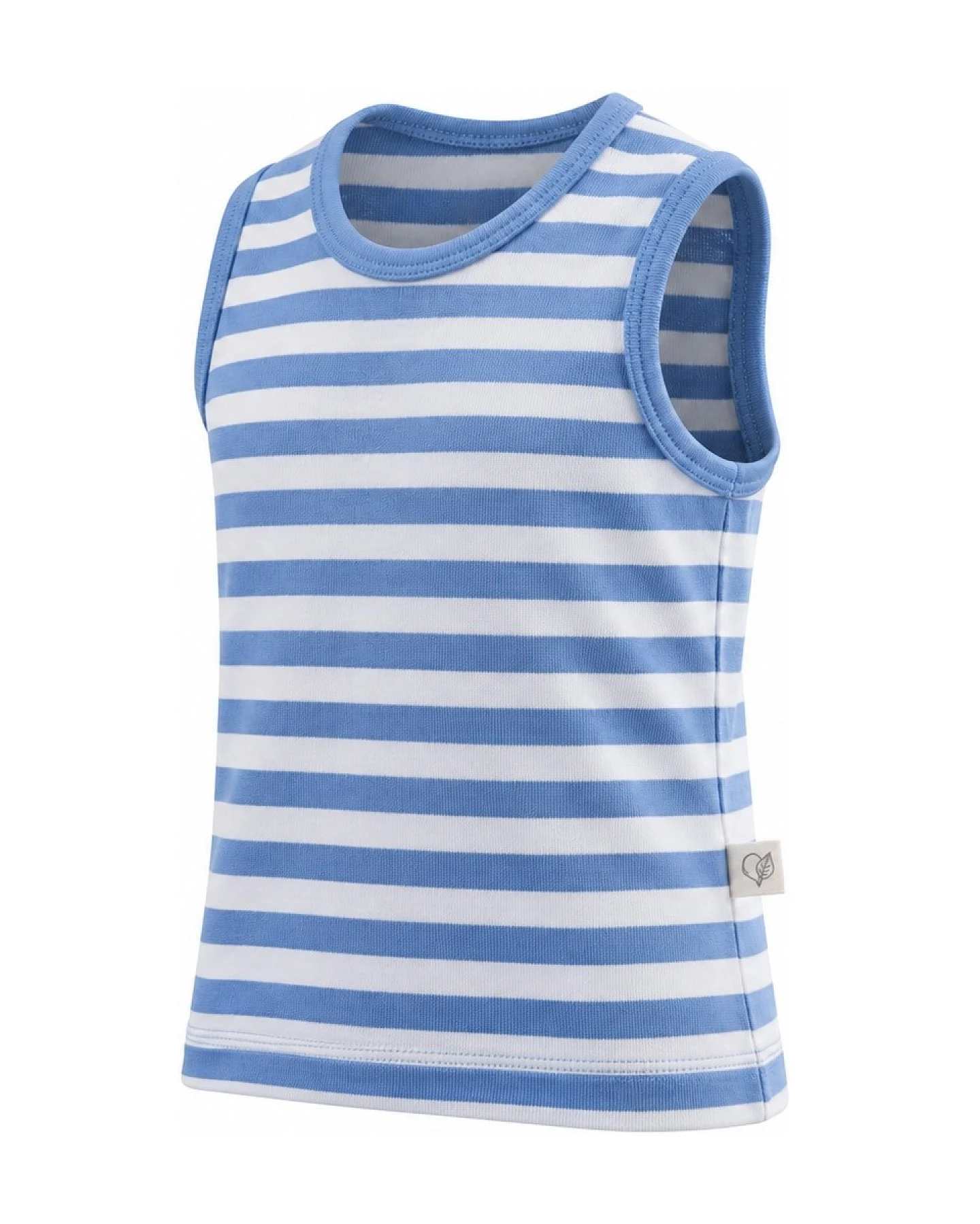Baby und Kinder Unterhemd Bio-Baumwolle blau-off white Gr.98/104 – Ansicht 2