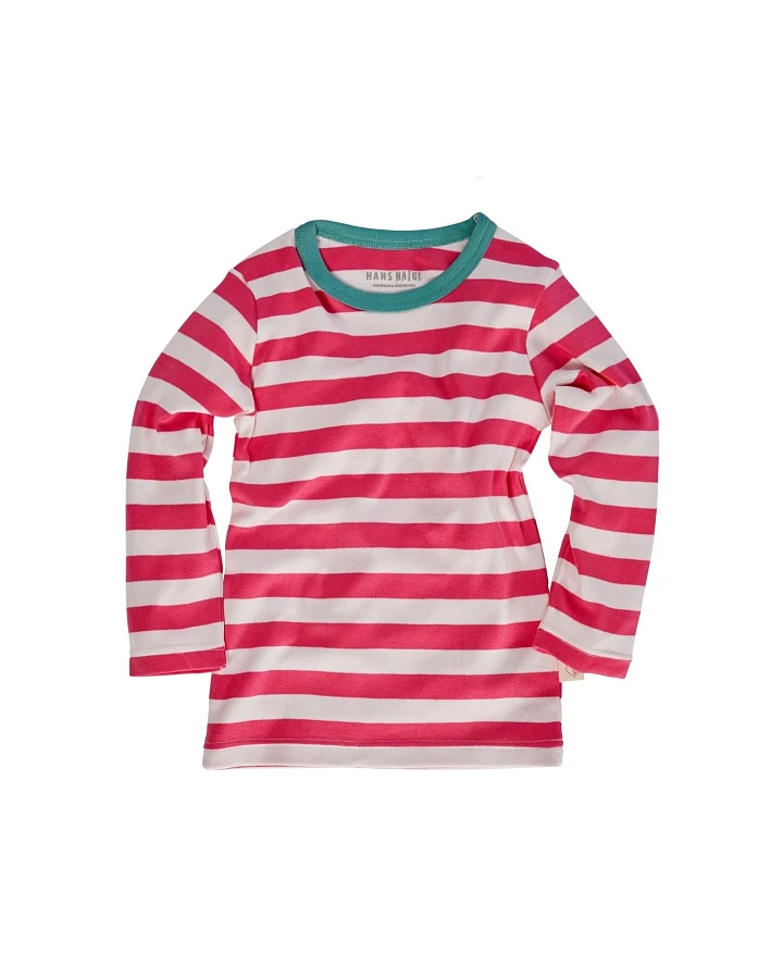 Kinder Langarmshirt Bio-Baumwolle pink-off white Gr.86/92