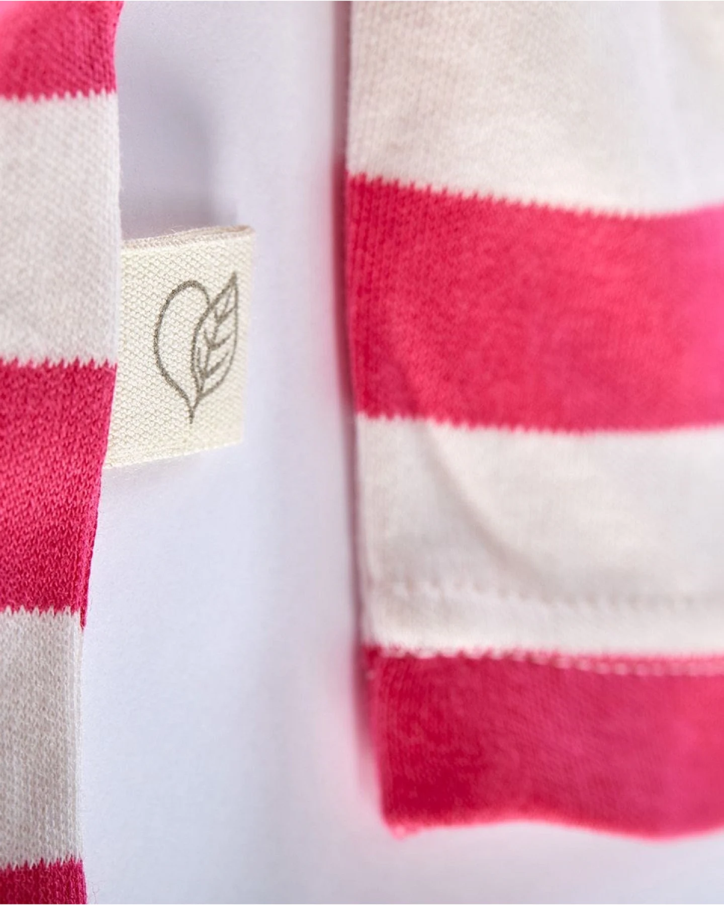 Kinder Langarmshirt Bio-Baumwolle pink-off white Gr.98/104 – Ansicht 2