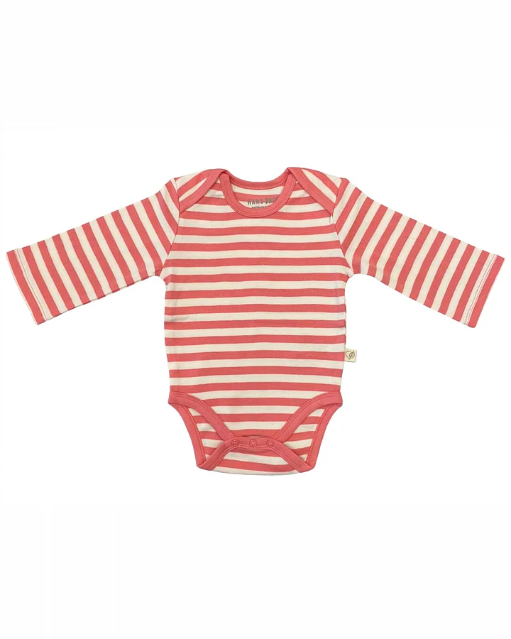 Baby Langarmbody Bio-Baumwolle rosa-off white Gr.74/80