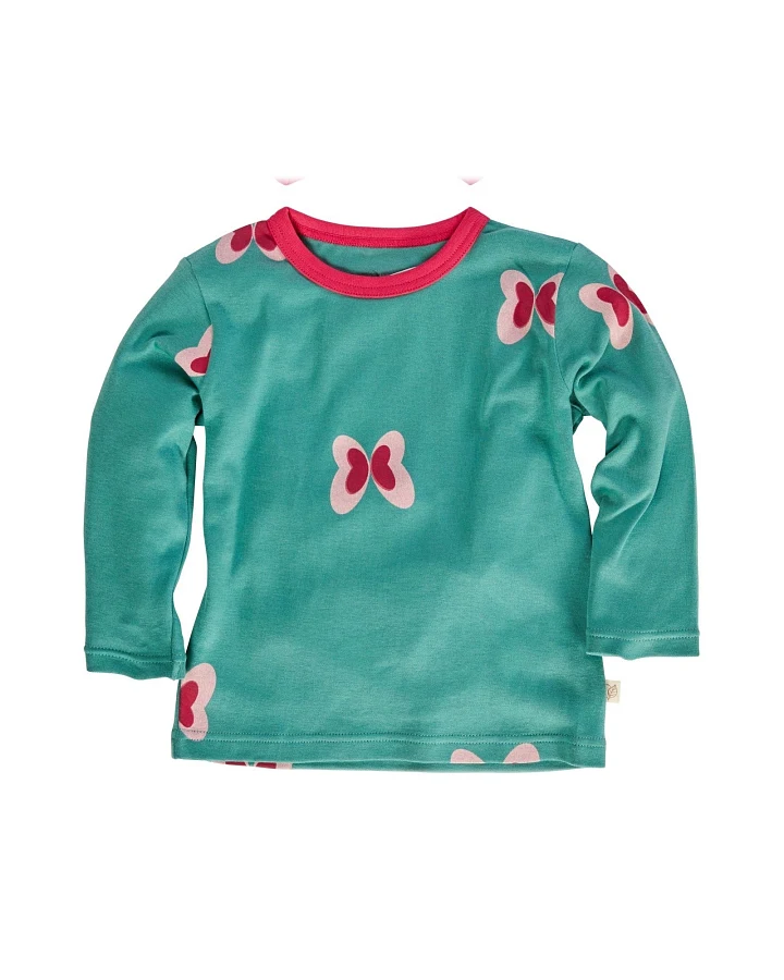 Kinder Langarmshirt Bio-Baumwolle Schmetterling pink Gr.98/104