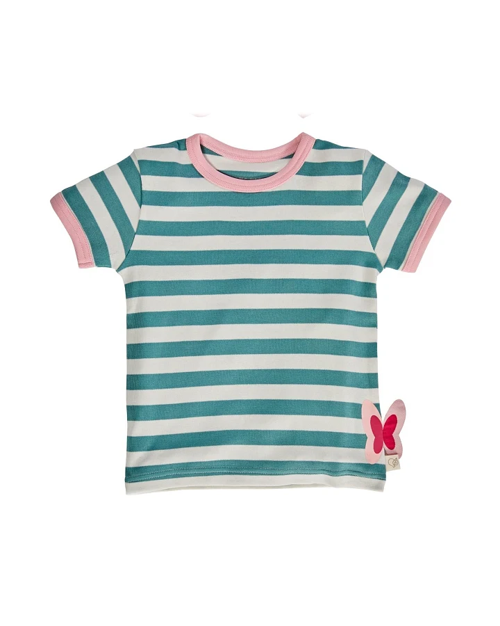 Kinder T-Shirt Bio-Baumwolle grün-off white Gr.86/92