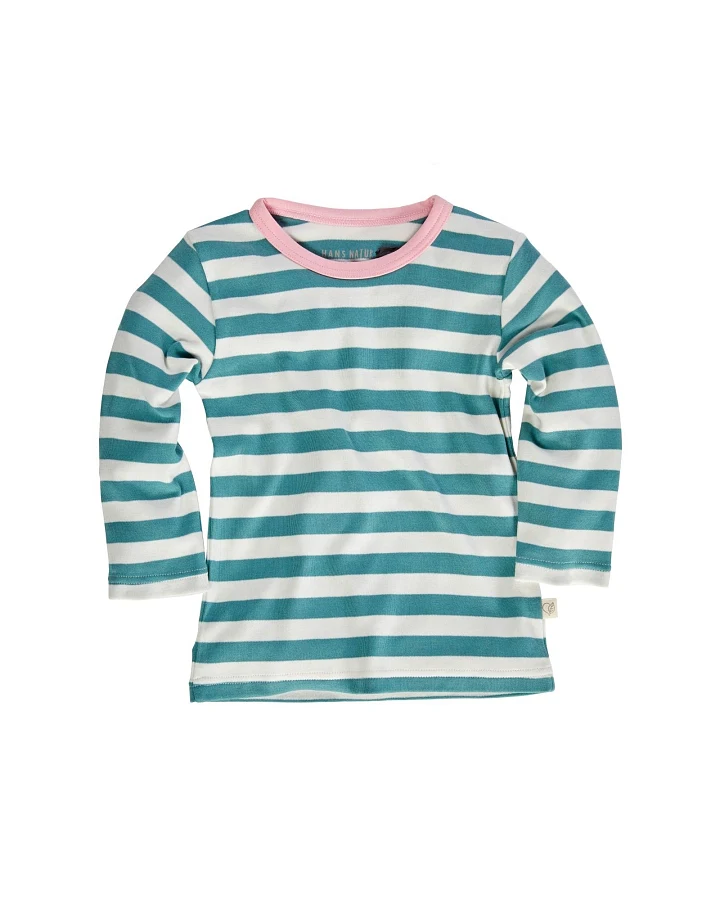 Kinder Langarmshirt Bio-Baumwolle grün-off white Gr.86/92