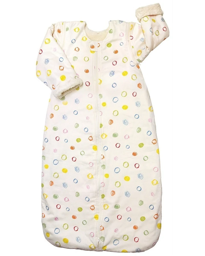 Winterschlafsack Baby, Baumwolle (kbA), "Kritzelkreise" Gr.2 (90cm)