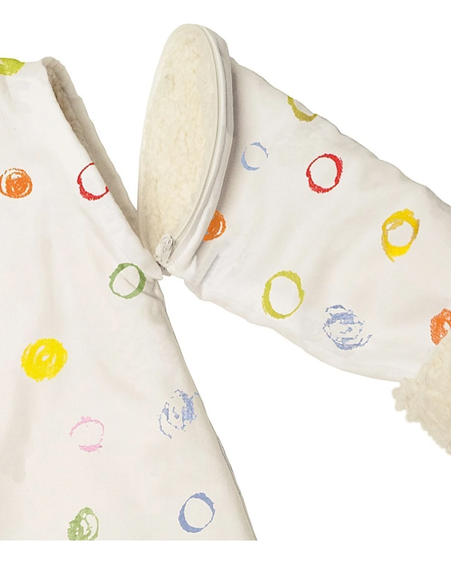 Winterschlafsack Baby, Baumwolle (kbA), "Kritzelkreise" Gr.2 (90cm) – Ansicht 2