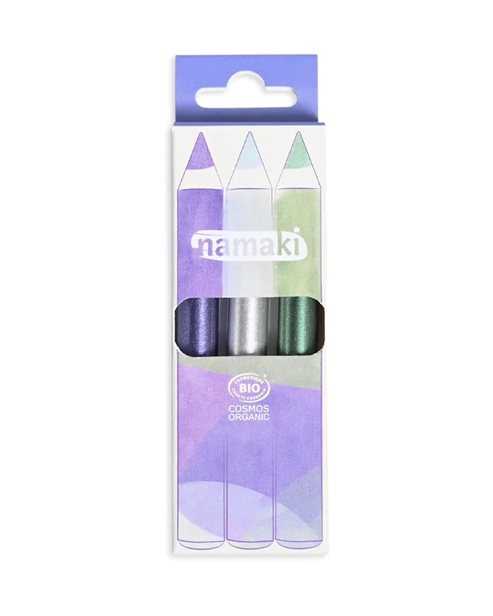 Produktseite: Kinderschminkstifte Glitzer "Jumbo", 3er-Set Violett, Silber, Grün