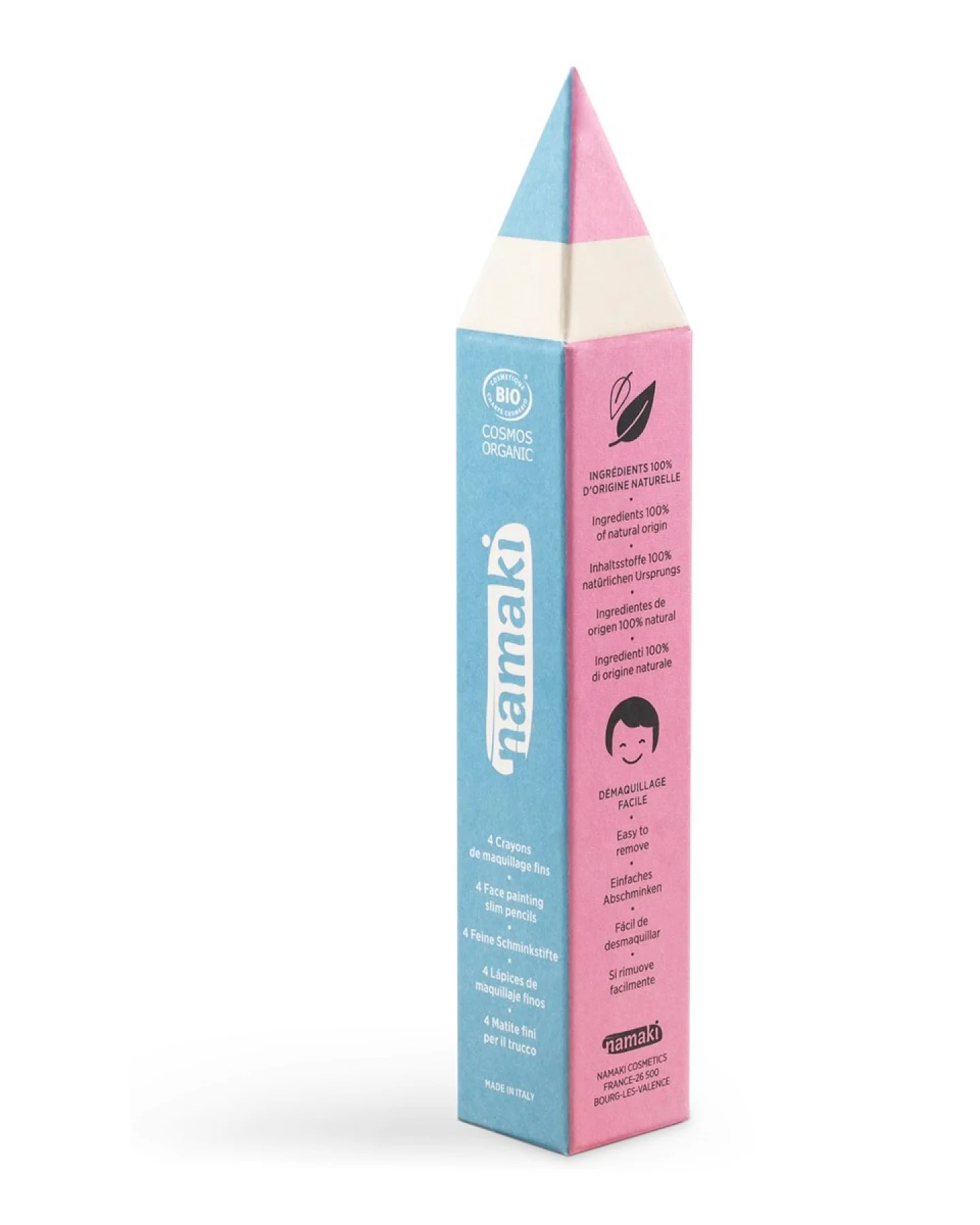 Schminkstifte für Kinder, 4er-Set Gelb, Rosa, Türkis, Weiß – Ansicht 2