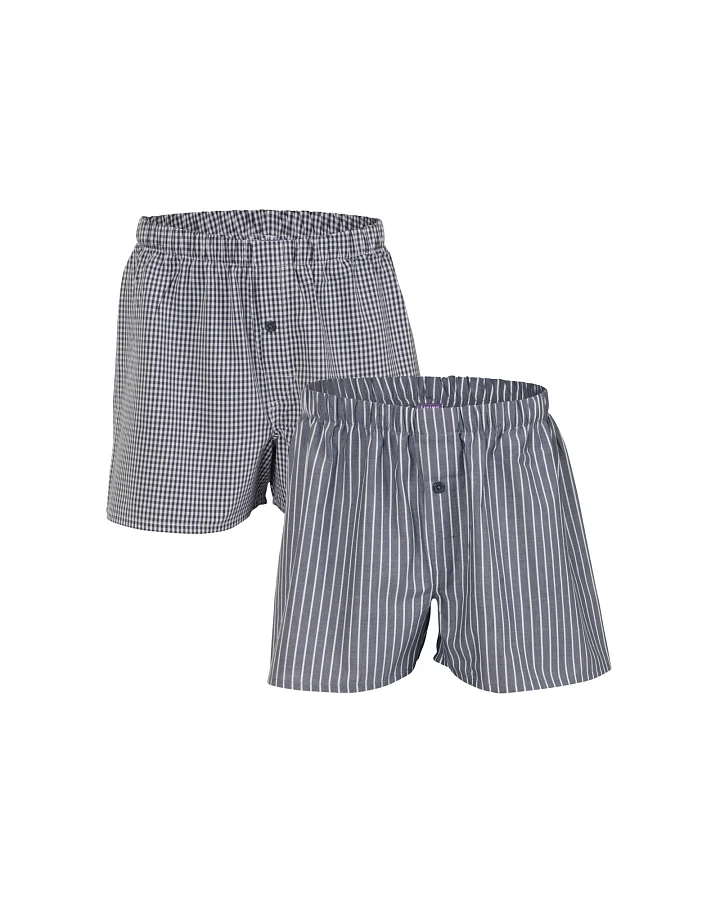 Living Crafts Boxer-Shorts "Gregor", 2er-Pack, anthracite Gr. XL