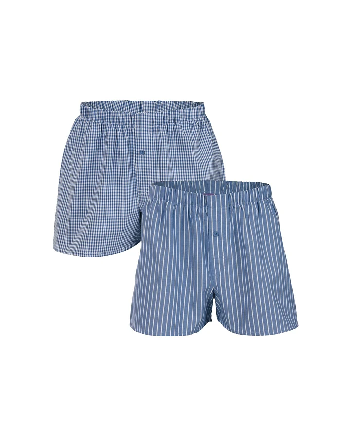 Living Crafts Boxer-Shorts "Gregor", 2er-Pack, denim blue Gr. M