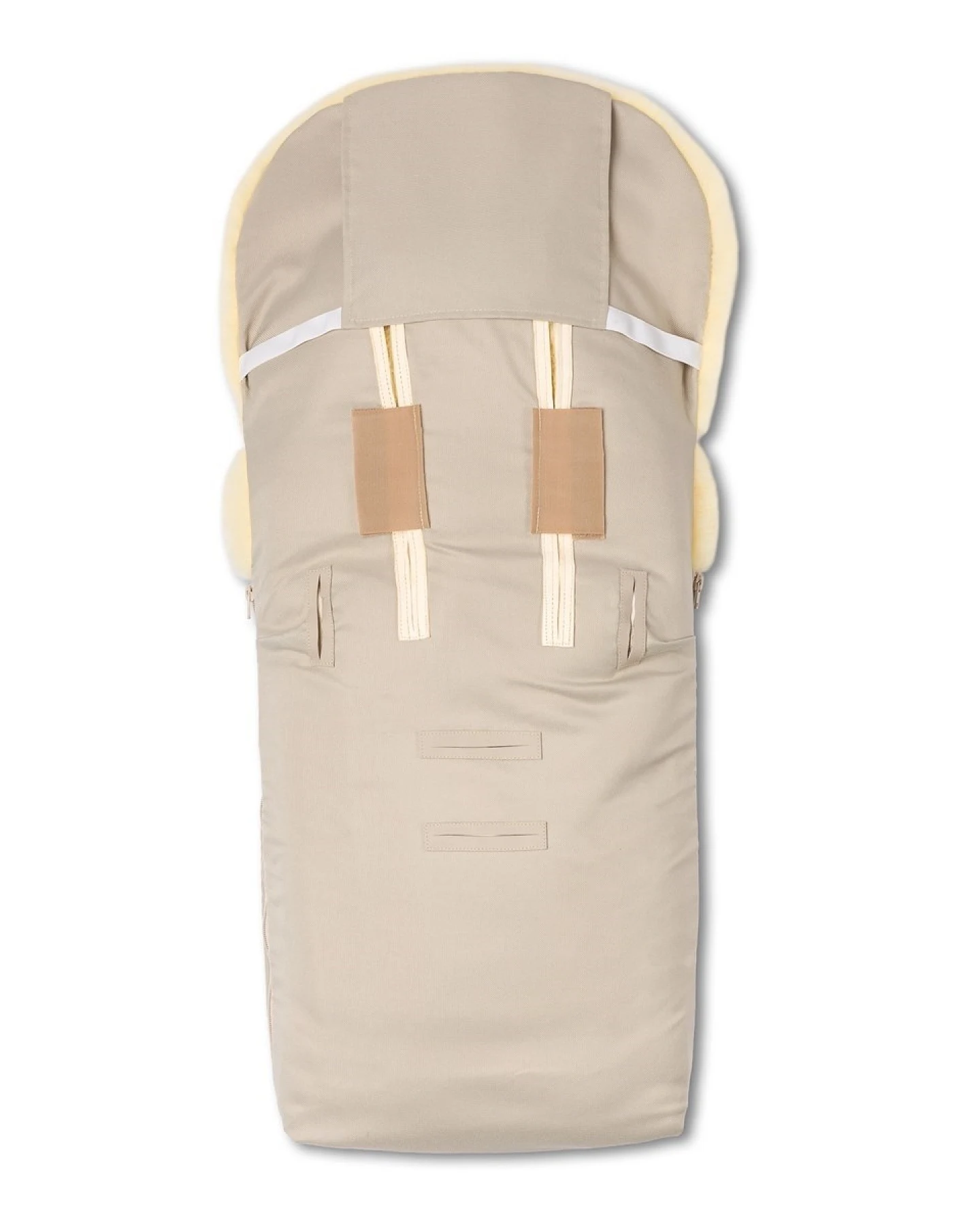 Hofbrucker Fußsack Kinderwagen Lammfell "Putzi" beige Maße 90 x 34 x 10 cm – Ansicht 2