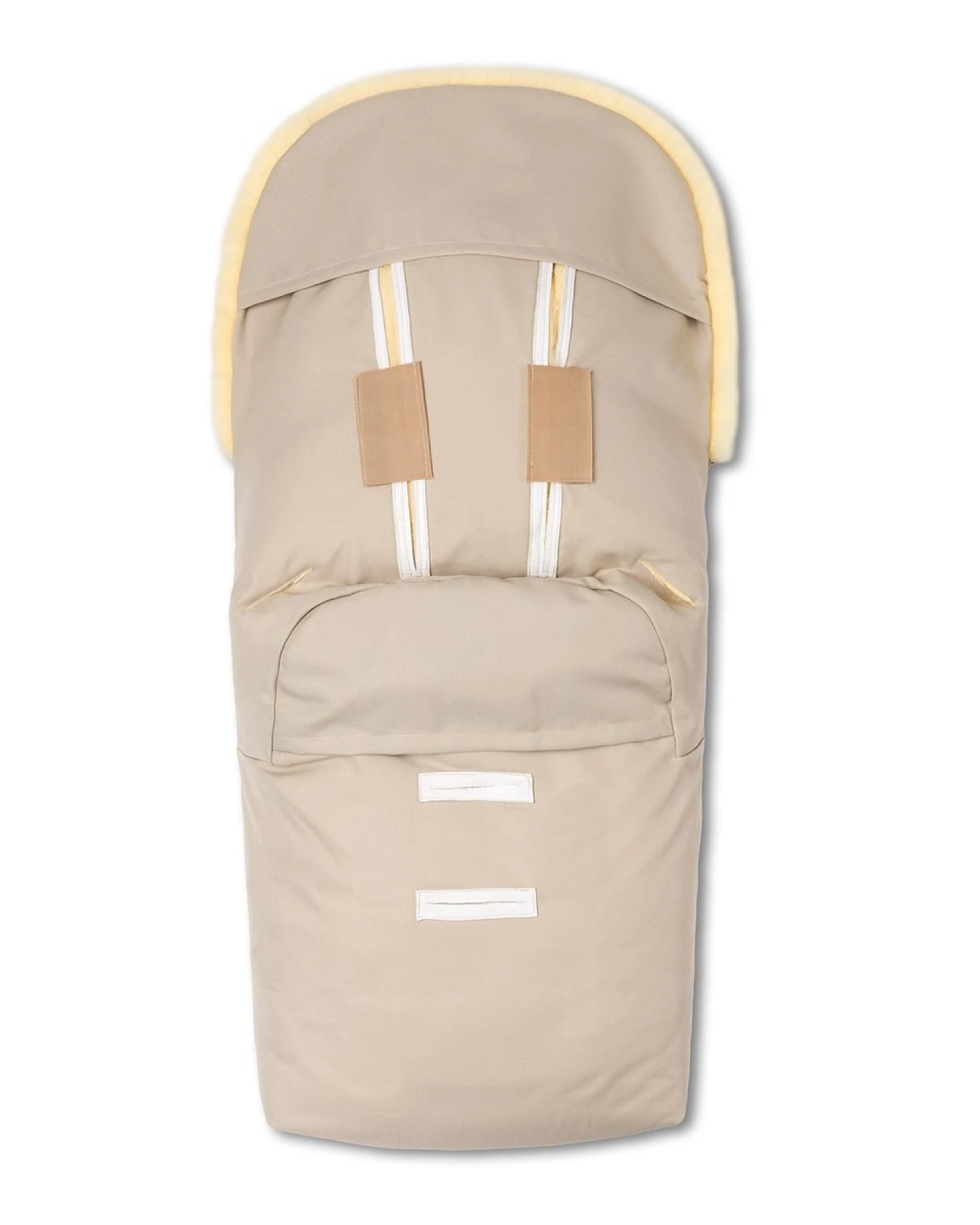Hofbrucker Fußsack Kinderwagen Lammfell "Polaris" beige Maße: 105 x 40 x 10 cm – Ansicht 2