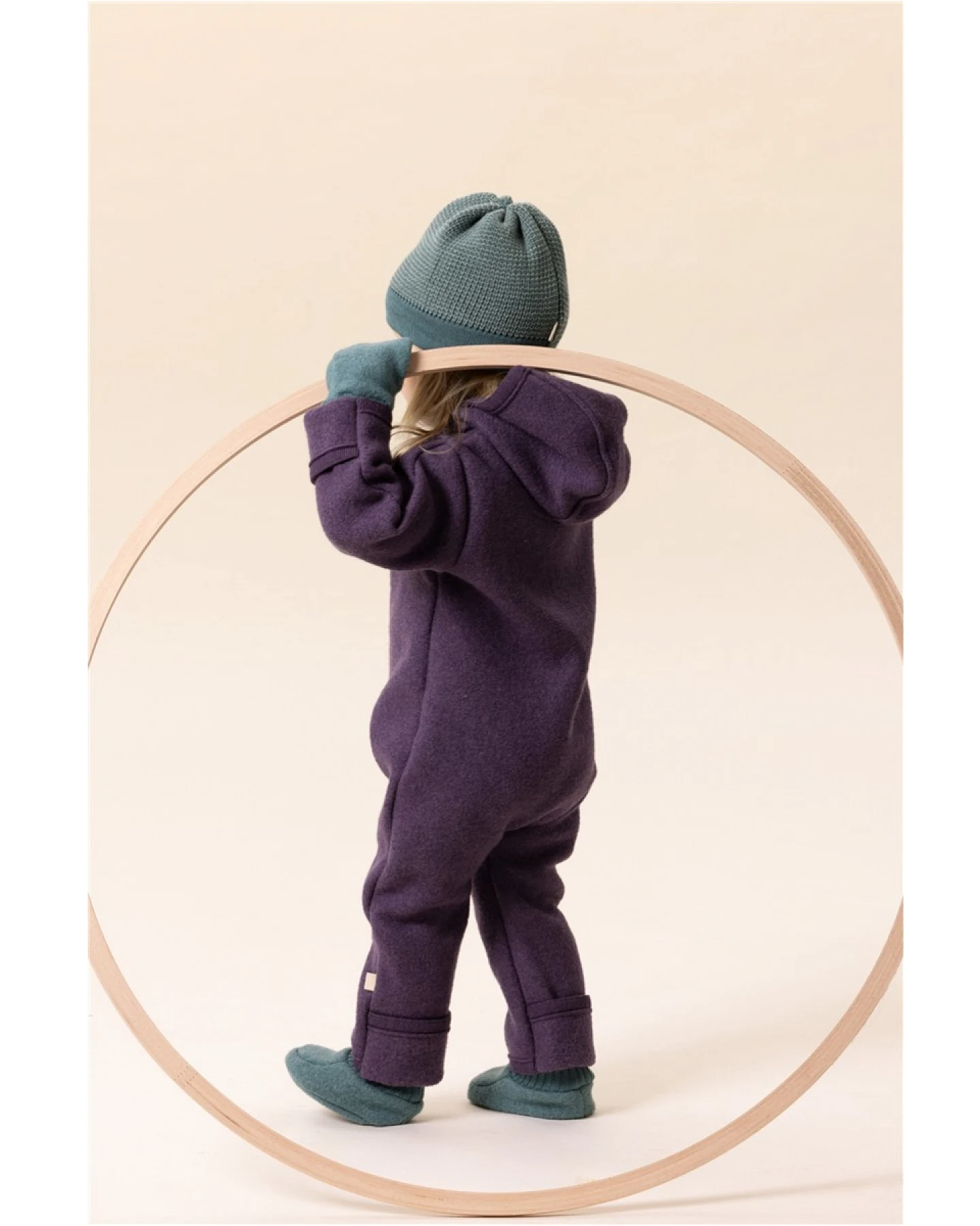 Disana Baby Walk-Overall mit Zipper Bio-Merinowolle aubergine Gr.62/68 – Ansicht 2