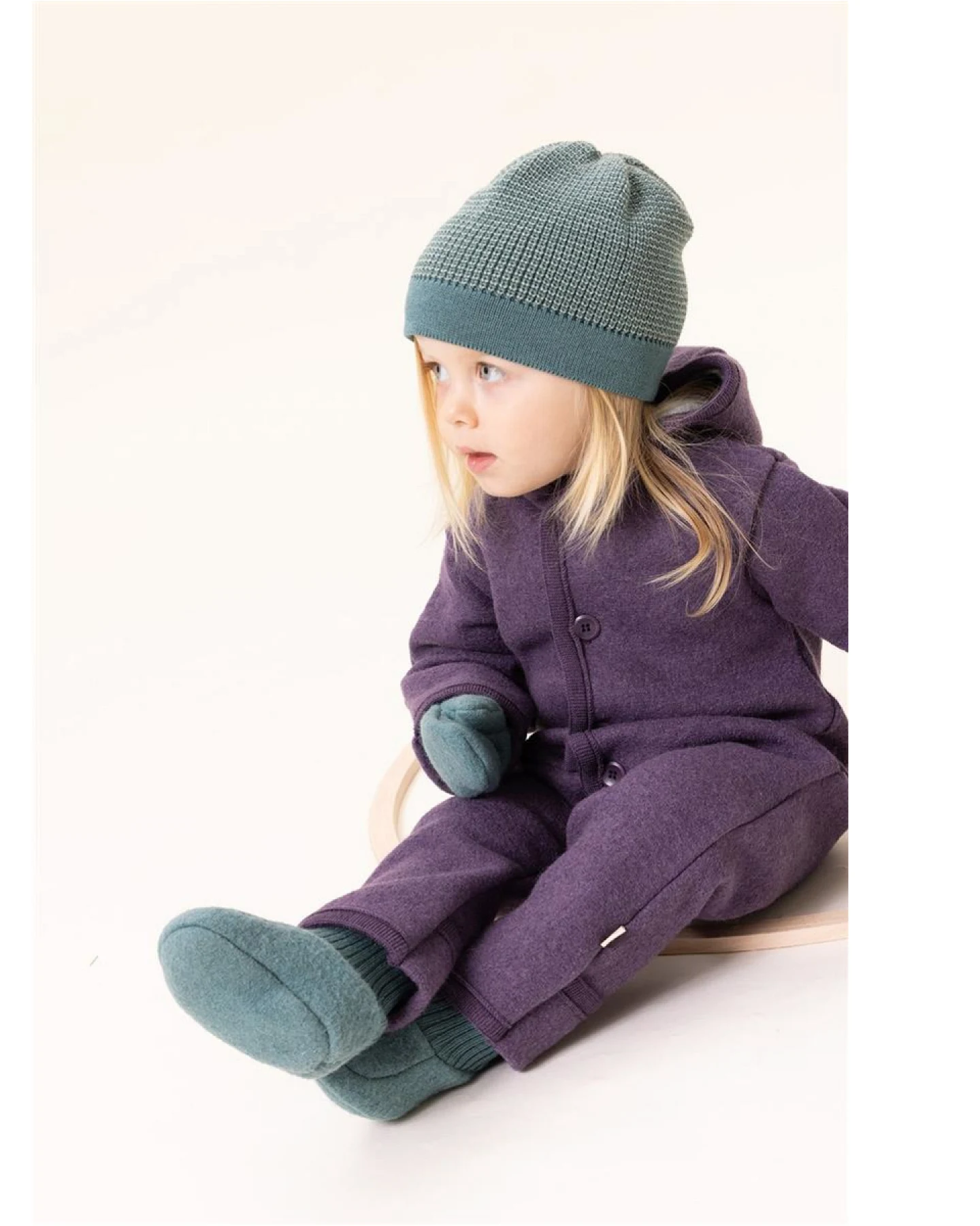 Disana Baby Walk-Overall Bio-Merinowolle aubergine Gr.86/92 – Ansicht 2