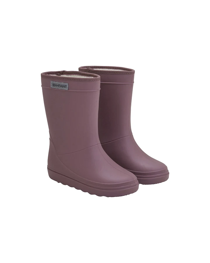 Kinder Thermo Gummistiefel mit Schurwoll-Fell rose taupe Gr. 24