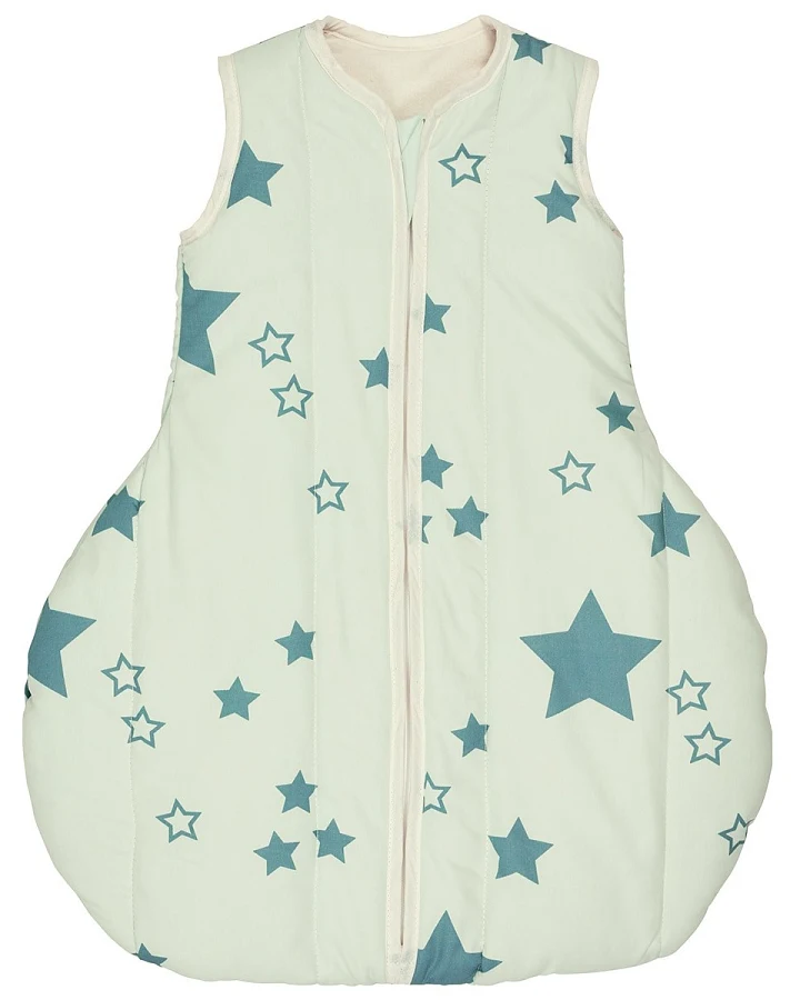 Winterschlafsack Baby Bio-Schurwolle "Sterne mint" Gr.1 (70cm)