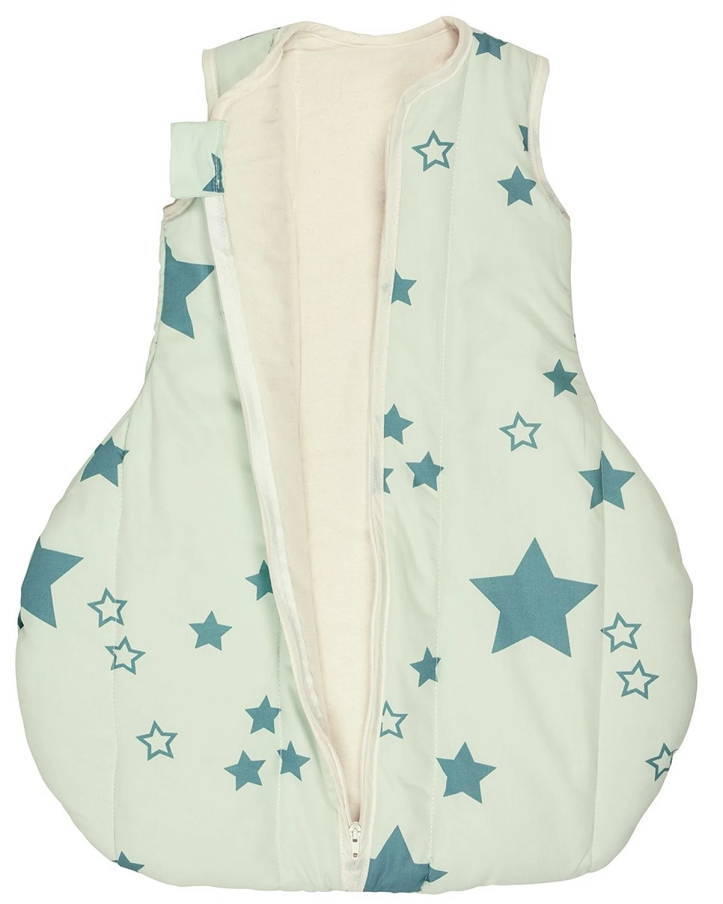 Winterschlafsack Baby Bio-Schurwolle "Sterne mint" Gr.1 (70cm) – Ansicht 2