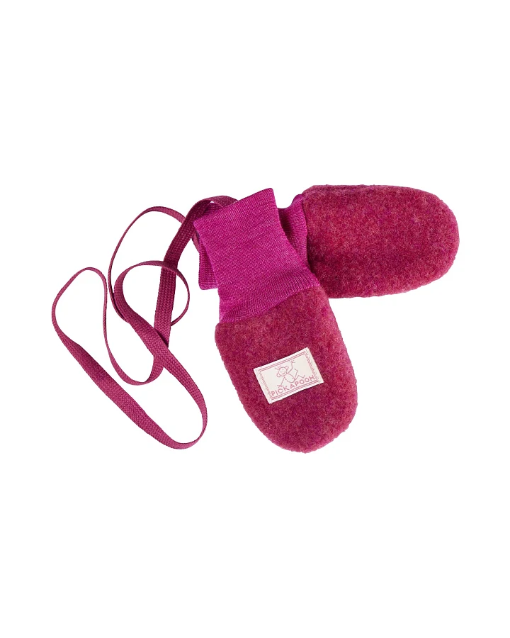 Pickapooh Baby und Kinder Fäustlinge Bio-Schurwolle Fleece granita Gr.1 (bis 9 Monate)