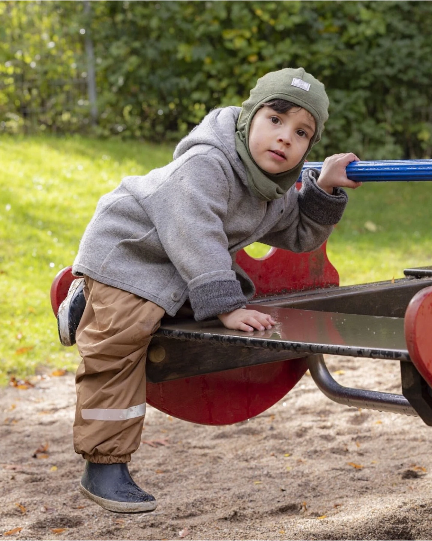 Pickapooh Baby und Kinder Helmmütze Schlupfmütze Wolle Seide grün Gr.48 – Ansicht 2
