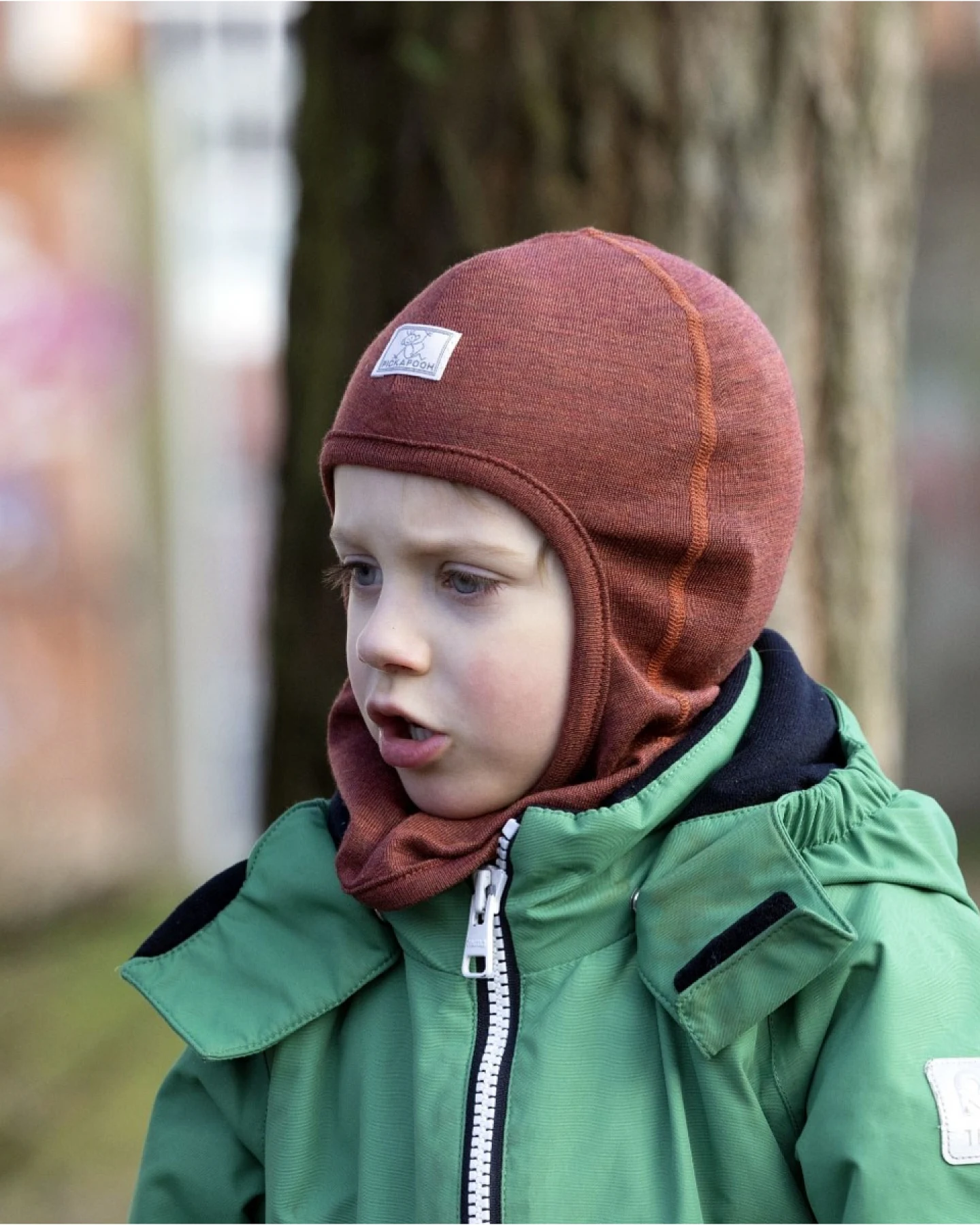 Pickapooh Baby und Kinder Helmmütze Schlupfmütze Wolle Seide redwood Gr.56 – Ansicht 2