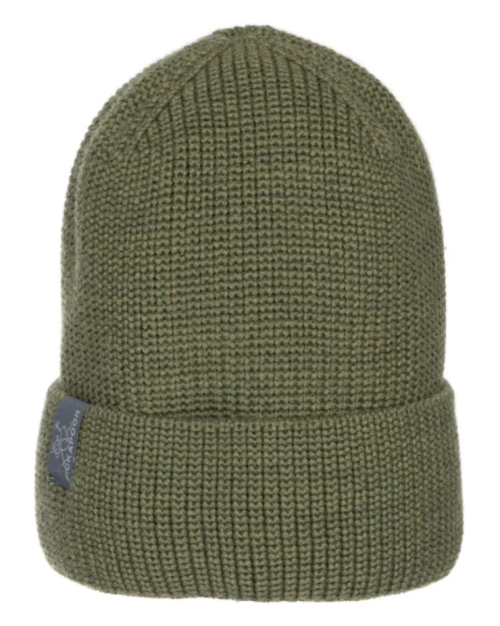 Pickapooh Mütze Wolle Seide Strick olive Gr.1 (50-54cm)