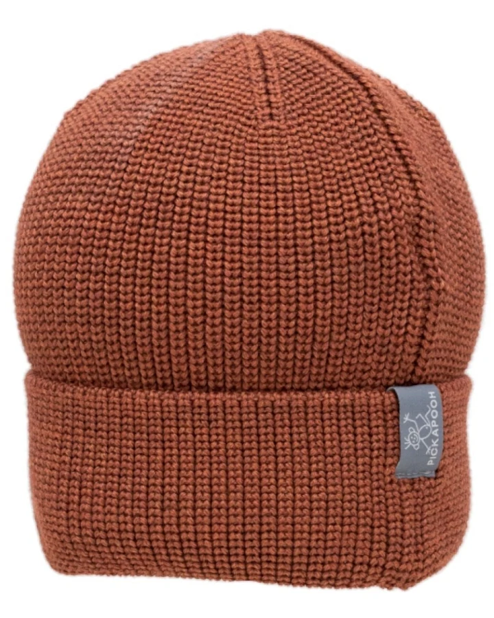 Pickapooh Mütze Wolle Seide Strick redwood Gr.1 (50-54cm)