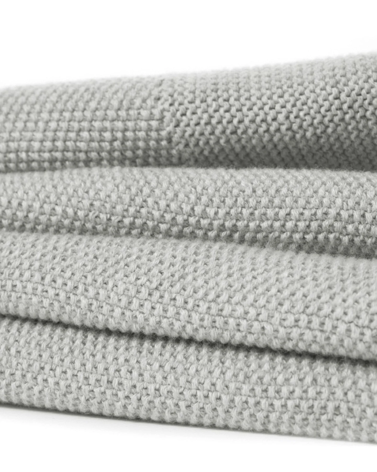 Babydecke Bio-Merinowolle Perlenstrick grau Maße 80 x 100 cm – Ansicht 2