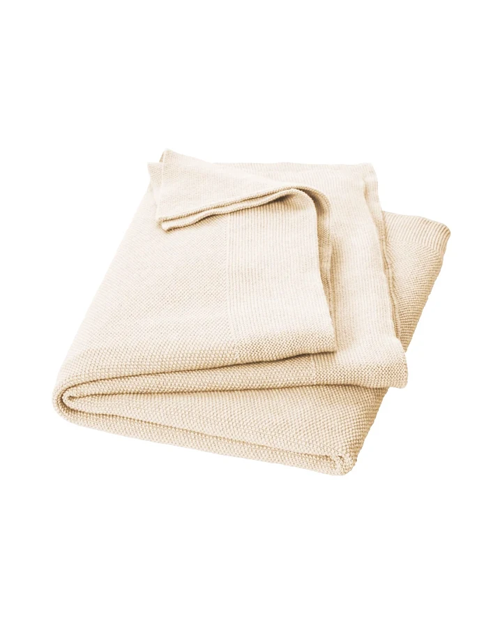 Babydecke Bio-Merinowolle Perlenstrick natur Maße 80 x 100 cm