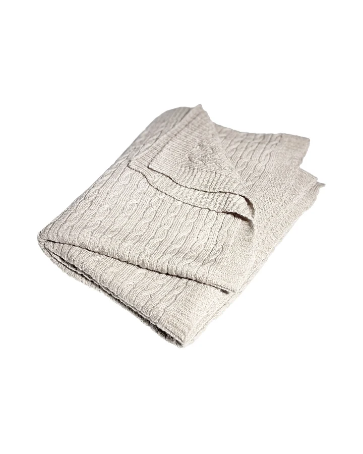 Babydecke Bio-Merinowolle Zopfstrick beige Maße 80 x 100 cm