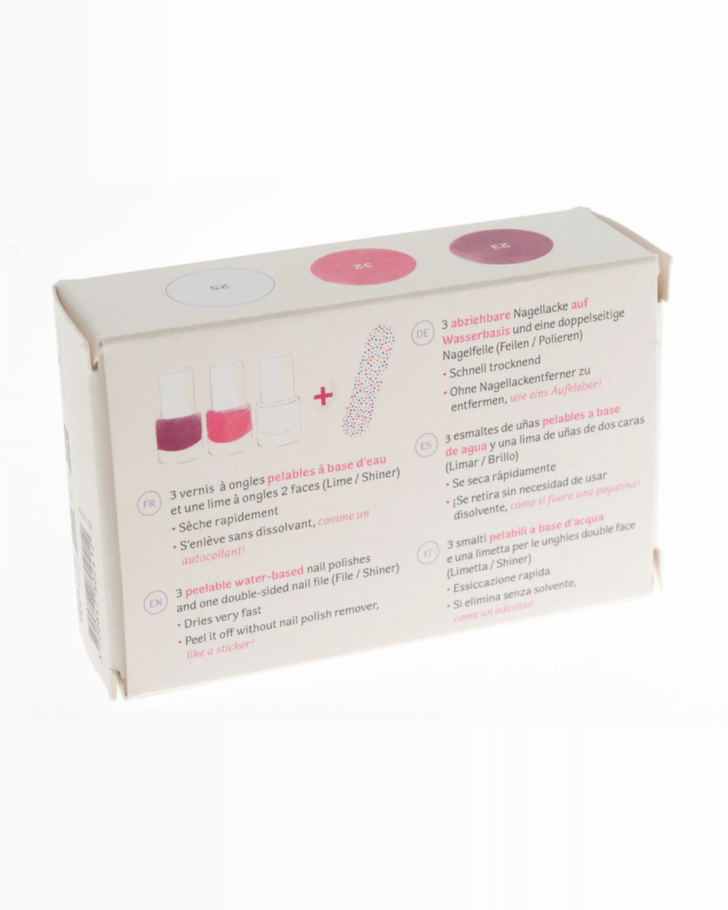 Kinder Nagellack 3er Set "Fruchtige Sorbets" mit Nagelfeile Inhalt 3 x 7,5 ml – Ansicht 2