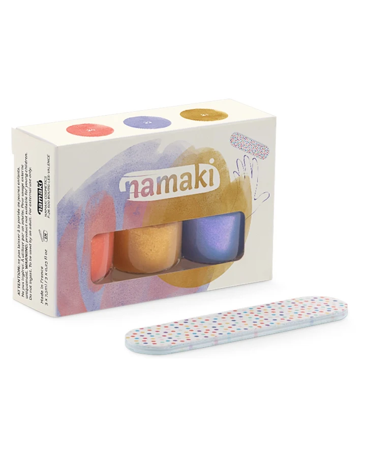 Produktseite: Kinder Nagellack 3er Set "Sonnenuntergang" mit Nagelfeile Inhalt 3 x 7,5 ml