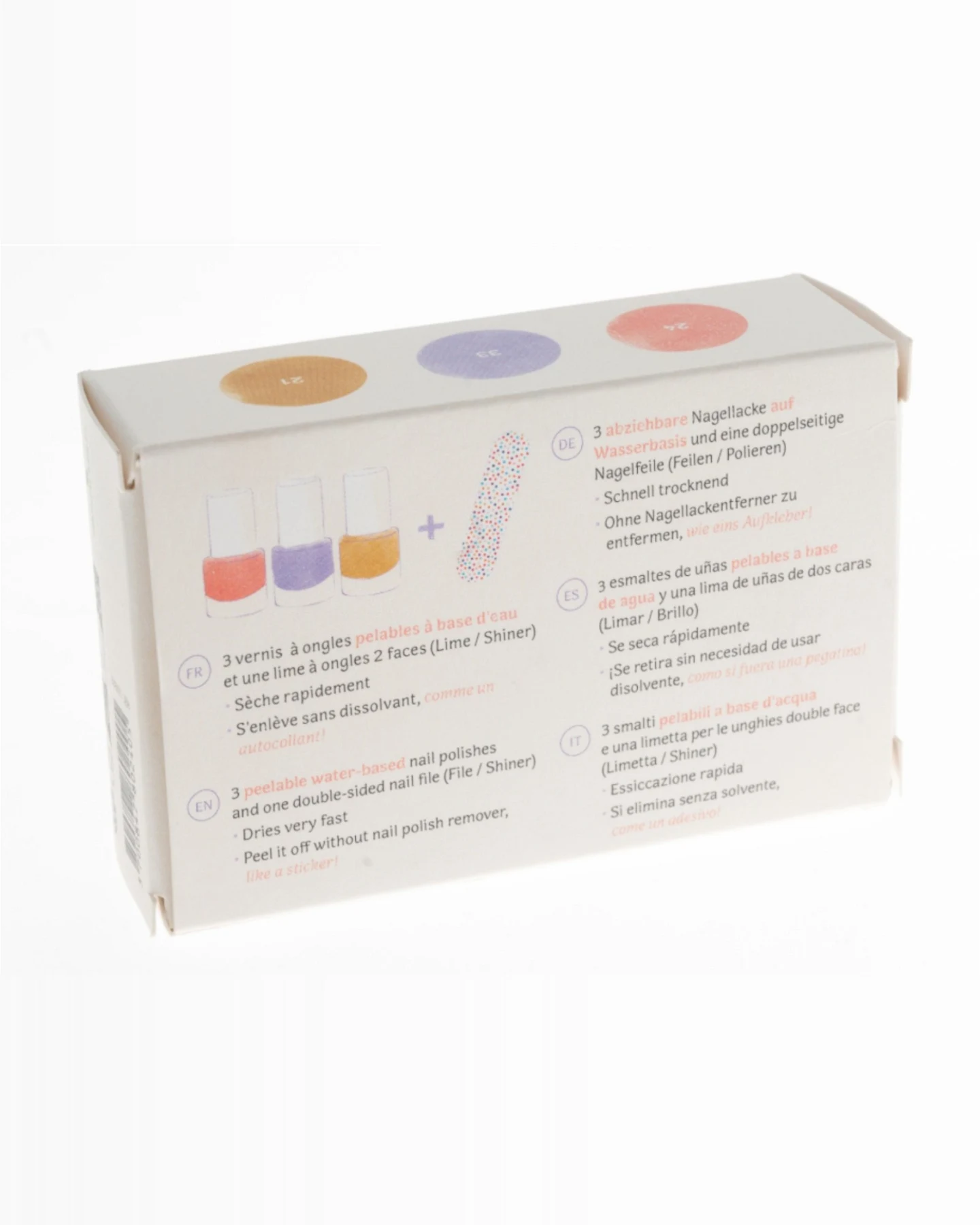 Kinder Nagellack 3er Set "Sonnenuntergang" mit Nagelfeile Inhalt 3 x 7,5 ml – Ansicht 2